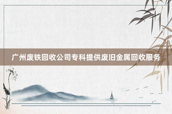 广州废铁回收公司专科提供废旧金属回收服务